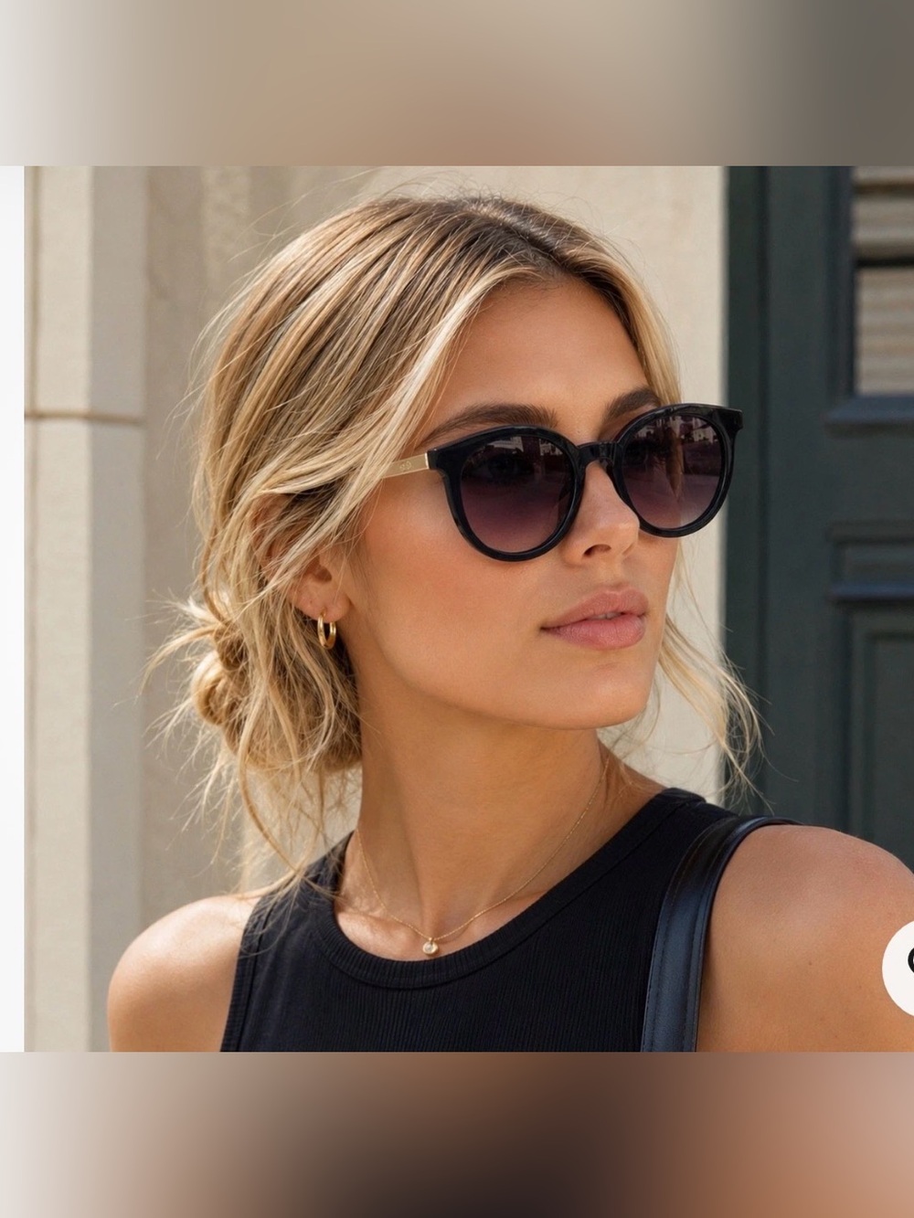NWY Oscar De La Renta Women’s Fashion Cat Eye Sunglasses Black Gold 100% UV/UVB